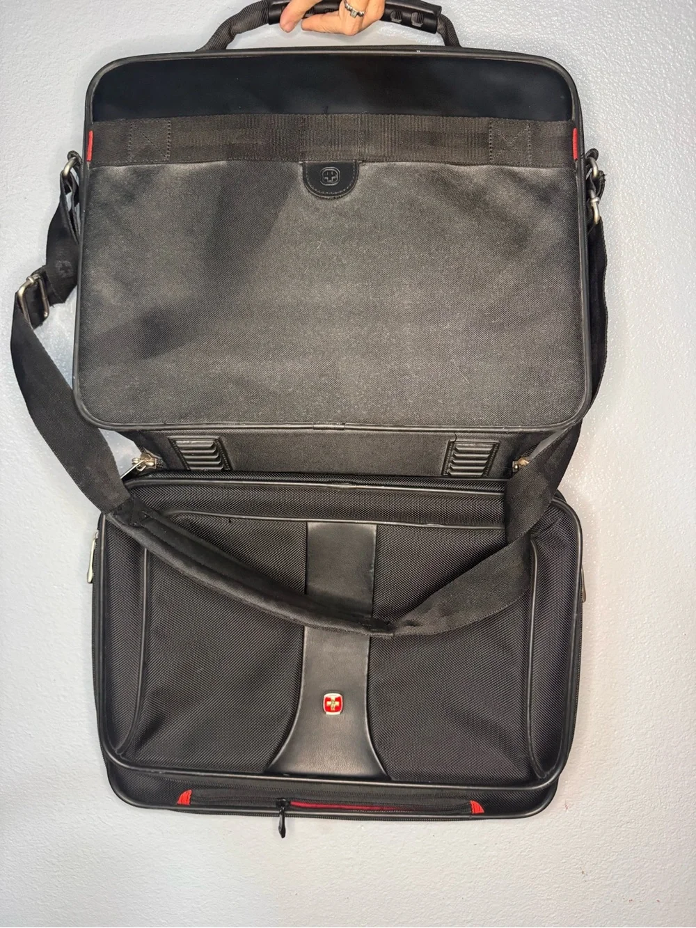 SwissGear Black and Red Professional Laptop Briefcase